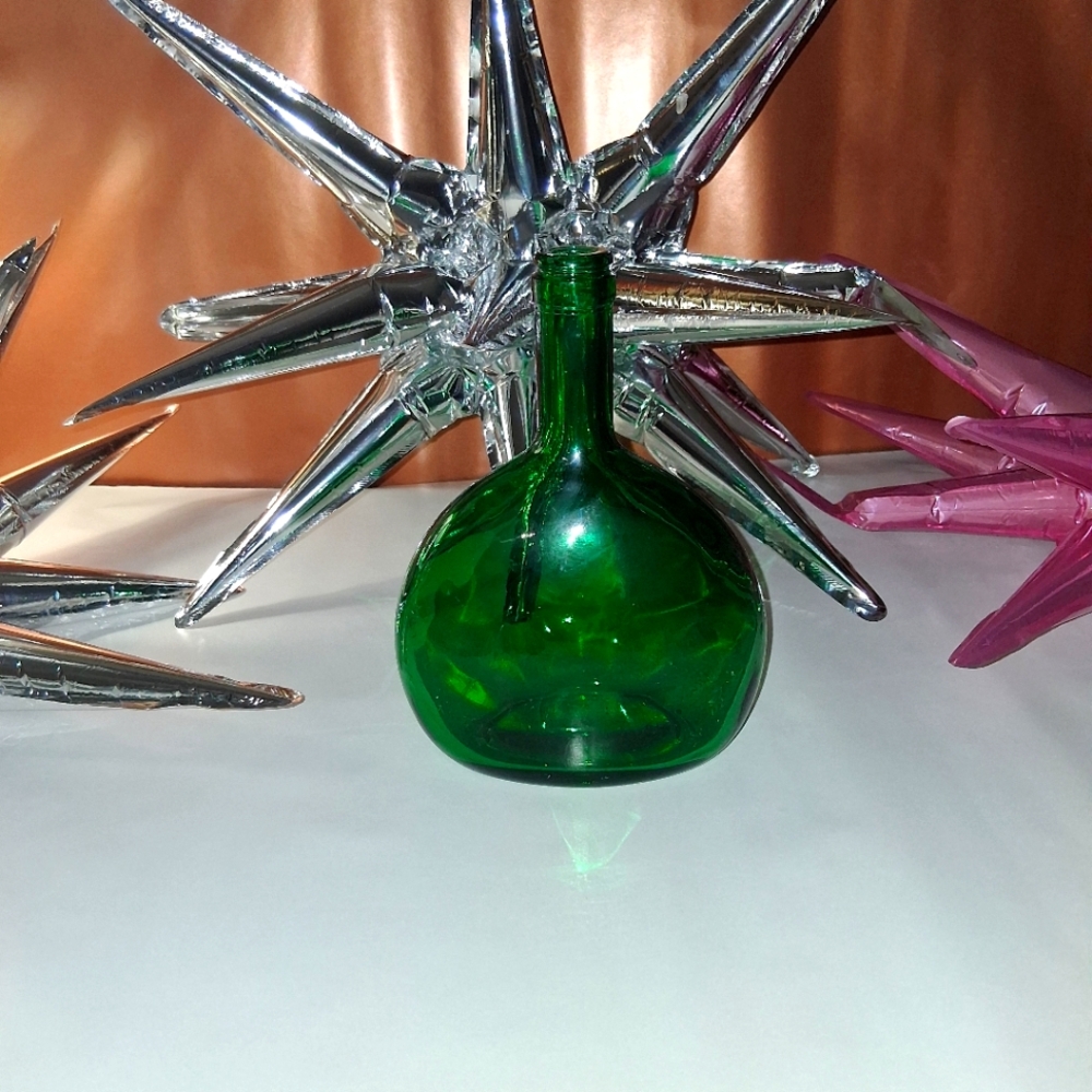 Green Vintage Glass Vase Stamped On Bottom